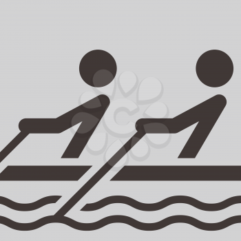 Summer sports icons set -  rowing icon