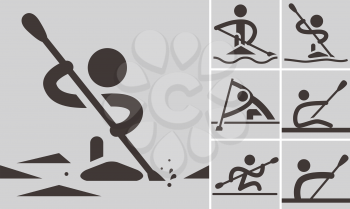 Summer sports icons - Rowing and Canoeing icons
