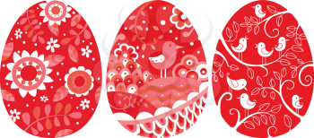 Three easter eggs - background for Easter greeting card