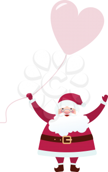 santa; claus; balloon; christmas; illustration; isolated; vector; gift; holiday; xmas; celebration; winter; red; happy; hat; card; year; art; new; tradition; man; retro; symbol; graphic; merry; smile;