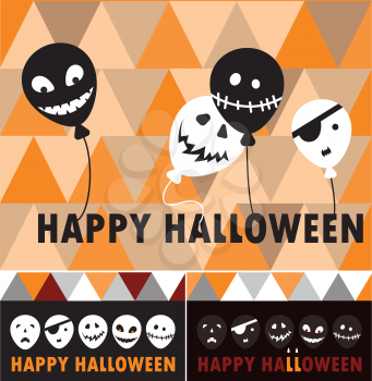 Happy Halloween - set of vector backgrounds invitation