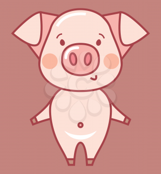 Funny piggy - vector humor color illustration