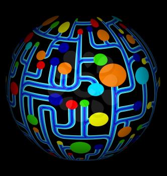 Royalty Free Clipart Image of an Abstract Globe Design