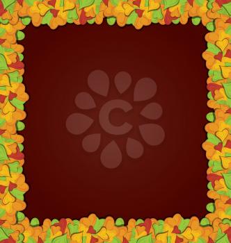 Royalty Free Clipart Image of an Autumn Heart Frame