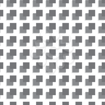 Seamless geometric background. Modern monochrome 3D texture. Pattern with realistic shadow and cut out of paper effect.Geometrical pattern with gray and black squares.