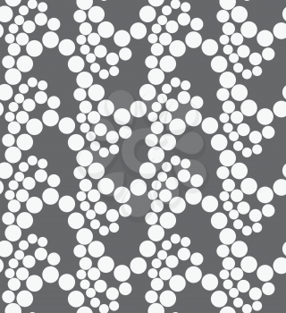 Seamless stylish geometric background. Modern abstract pattern. Flat monochrome design.Monochrome pattern with white circles on gray.