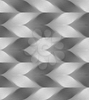 Seamless geometric pattern. Gray abstract geometrical design. Flat monochrome design.Monochrome striped light and dark chevron.