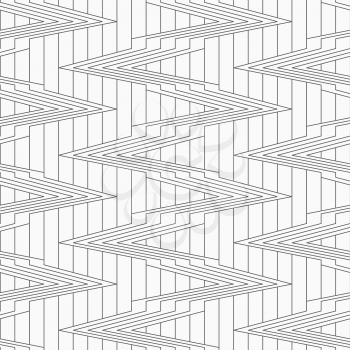 Monochrome abstract geometrical pattern. Modern gray seamless background. Flat simple design.Gray corners on continues lines.