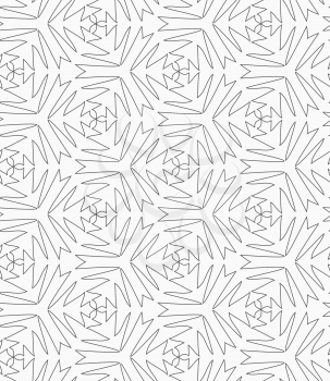 Monochrome abstract geometrical pattern. Modern gray seamless background. Flat simple design.Gray pointy complex shapes.