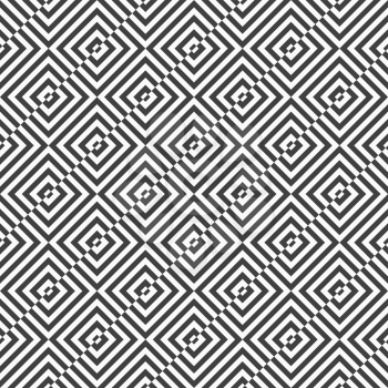 Geometric background with black and white stripes. Seamless monochrome  pattern with zebra effect.Alternating black and white diagonally cut squares.