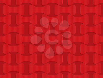 Red checkered bolts.Seamless geometric background. 3D layered and textured pattern with realistic shadow and cut out effect.