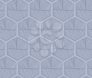 Hatched hexagons light blue.Simple hatched geometrical pattern.Hand drawn with ink seamless background.Modern hipster style design.