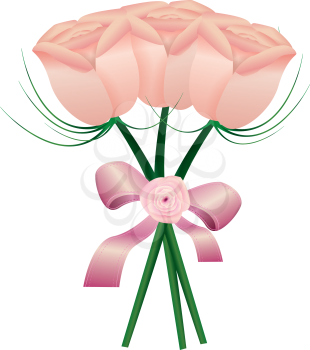 Royalty Free Clipart Image of a Bouquet of Rosebuds