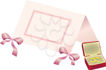 Royalty Free Clipart Image of a Place Card and Jewellery