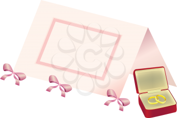 Royalty Free Clipart Image of a Place Card and Jewellery Box