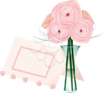 Royalty Free Clipart Image of Flowers and a Place Card