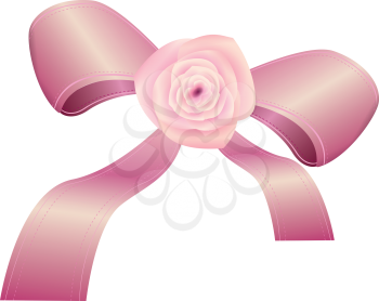 Royalty Free Clipart Image of a Bow With a Rose