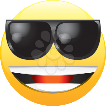 Royalty Free Clipart Image of a Happy Face in Sunglasses