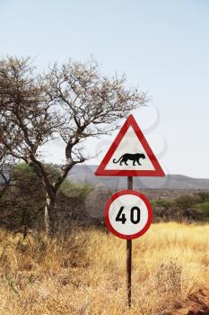 Royalty Free Photo of an African Road Sign