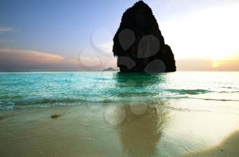 Royalty Free Photo of the Adaman Sea in Thailand at Sunset