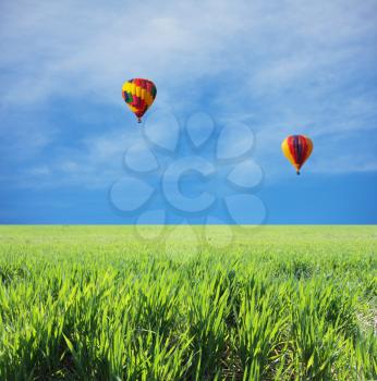 Royalty Free Photo of Two Hot Air Balloons