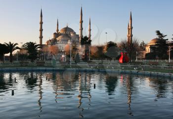 Royalty Free Photo of the Blue Mosque in Istanbul Turkey
