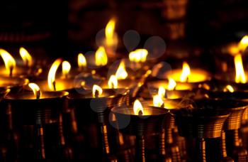 Royalty Free Photo of Candles in a Temple
