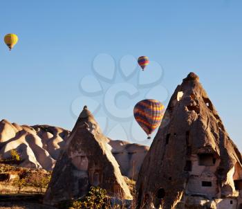 Royalty Free Photo of Balloons Over Cappadocia in Turkey