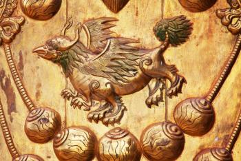Royalty Free Photo of a Phoenix Carving