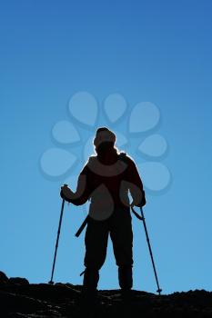 Royalty Free Photo of a Silhouette of a Climber