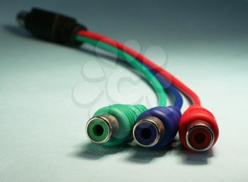 Royalty Free Photo of Multicoloured Computer Cords 