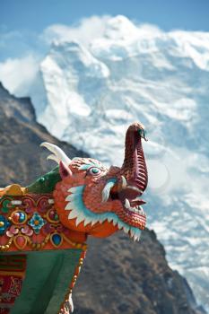 Royalty Free Photo of a Dragon in Tengboche Temple