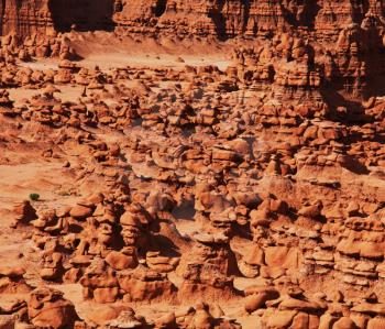 Royalty Free Photo of Rock Formations in Goblin Valley State Park, Utah