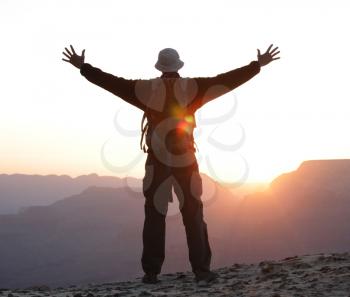 Royalty Free Photo of a Man in the Mountains