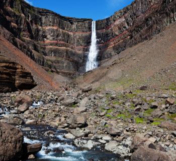 Royalty Free Photo of Hengifoss Waterfall in Iceland