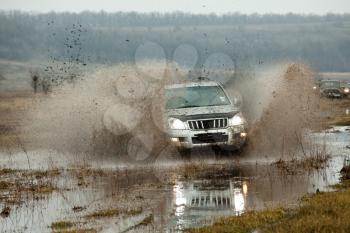 Royalty Free Photo of a Jeep in Mud