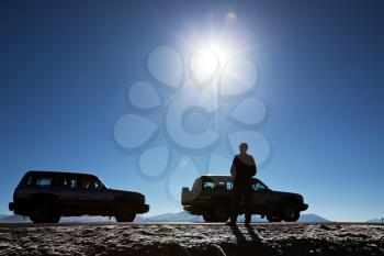 Royalty Free Photo of Trucks in a Tibet Expedition