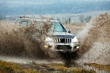 Royalty Free Photo of a Jeep in the Mud