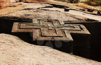 Royalty Free Photo of the Church of St. George in Lalibela, Ethiopia