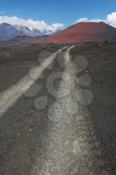 Royalty Free Photo of a Road on Tolbachik Volcano, Kamchatka