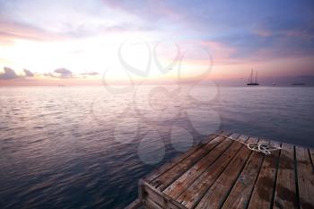 Royalty Free Photo of a Dock in the Maldives