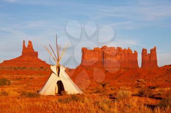 Royalty Free Photo of a Teepee in Monument Valley in Utah, USA