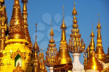 Royalty Free Photo of Buddhist Stupas in Myanmar, Inle Lake