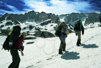Royalty Free Photo of Backpackers in the Mountains