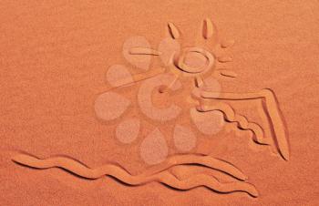 Royalty Free Photo of a Drawing in the Sand 
