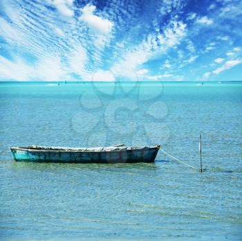 Royalty Free Photo of a Boat in the Sea