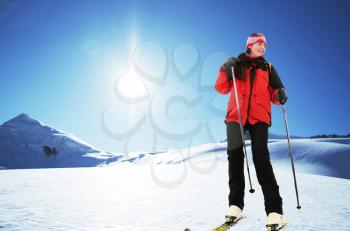 Royalty Free Photo of a Girl at a Ski Resort
