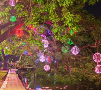Lights in Hanoi garden