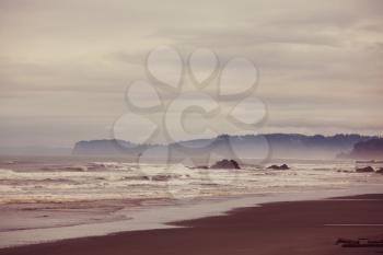 Rigorous Northern Pacific oceanic coast, Pacific Northwest, Instagram filter.