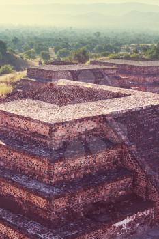 Teotihuacan ancient historic cultural city, famous old ruins of Aztec civilization, Mexico, North America